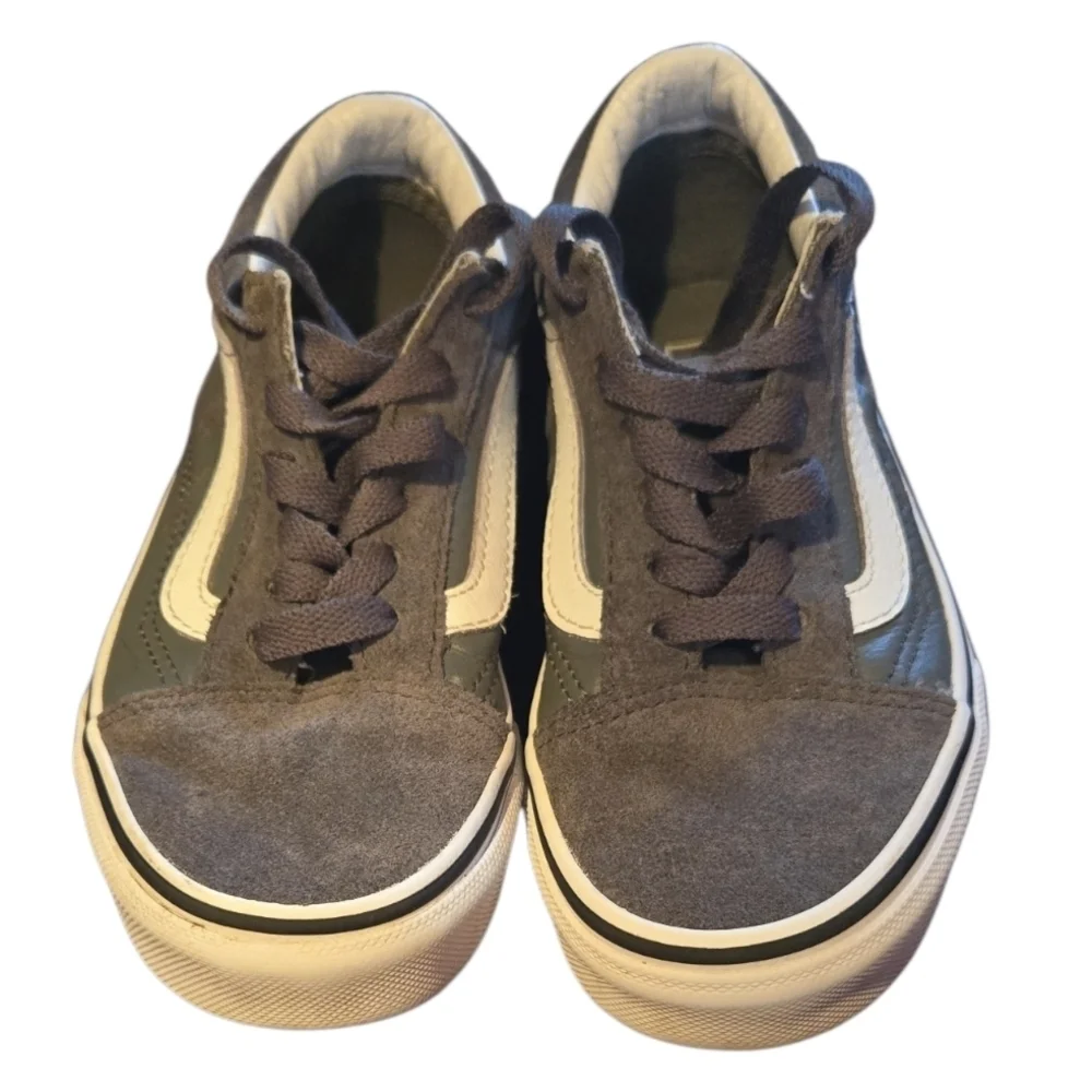 Vans Kids Old Skool Canvas Suede Sneakers Charcoal Grey Size 1 Youth EUC